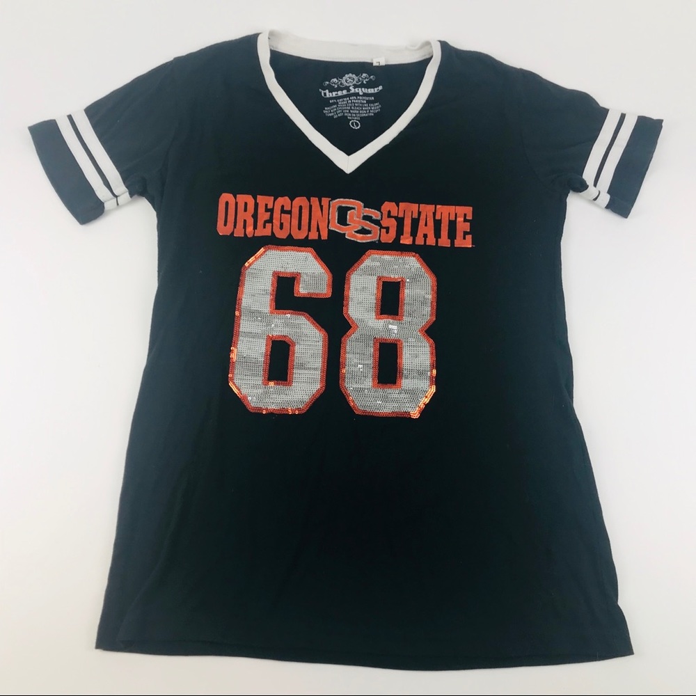 Oregon State University L Black Sequin T Shirt